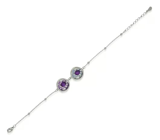 Frozen Lilac Texture Silver Bracelet