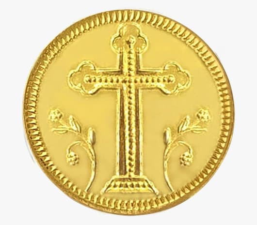 22 KT Jesus & Cross Gold Coin 4 Gm Jos Alukkas