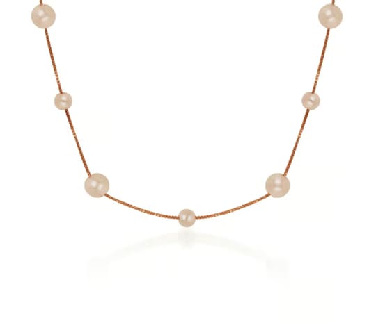 Minimal Pearl Accent Silver Necklace