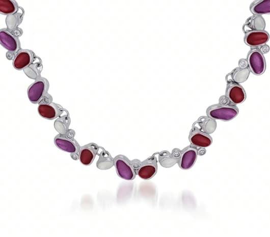 Berry Blossom Silver Necklace