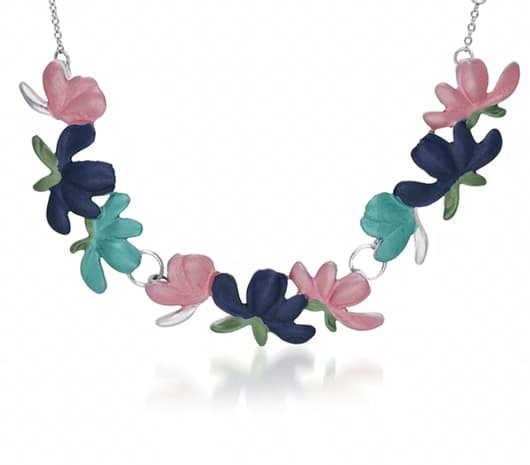 Blossom Petal Silver Necklace