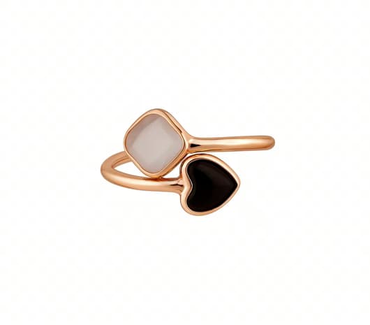 Dual Charm 18 kt Rose Gold Ring