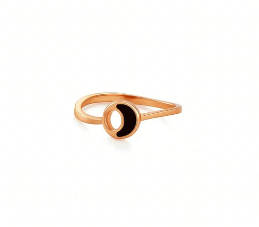 Dark Moon Charm 18 kt Rose Gold Ring