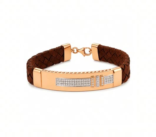 In-vogue Pattern 18 kt Ivy Rose Gold Bracelet (Adjustable)