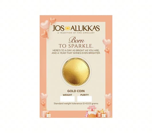Born to Sparkle 22KT Gold Coin by Jos Alukkas – The Perfect Birthday Gift