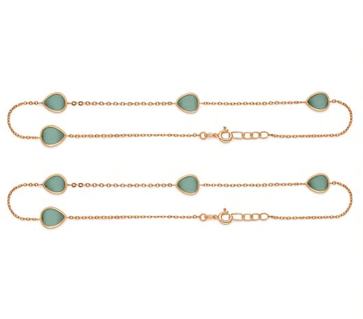 Spring Drop 18KT light weight Gold Anklets