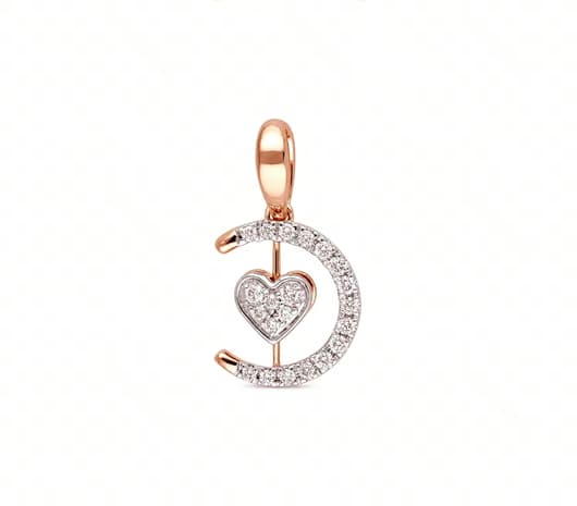 Eternal Curve Heart 18 kt Diamond Pendant