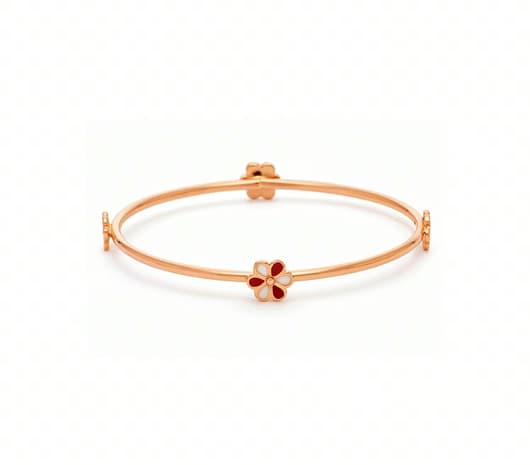 Sweet Flower 18KT Kids Gold Bangle