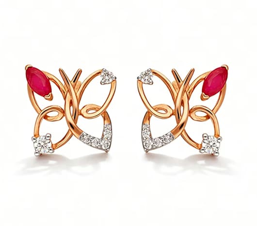 Blaze Butterfly 18 kt Diamond Earrings