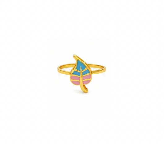 22KT Gold Colorful Leaf Kids Ring