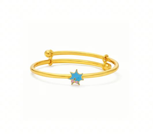 22KT Gold Starfish Kids Bangle