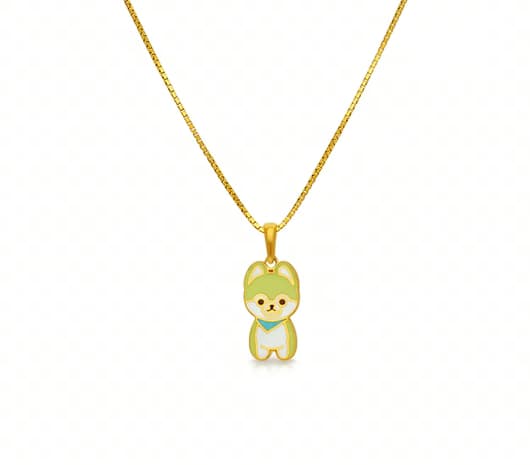 22KT Gold Cute Puppy Kids Necklace